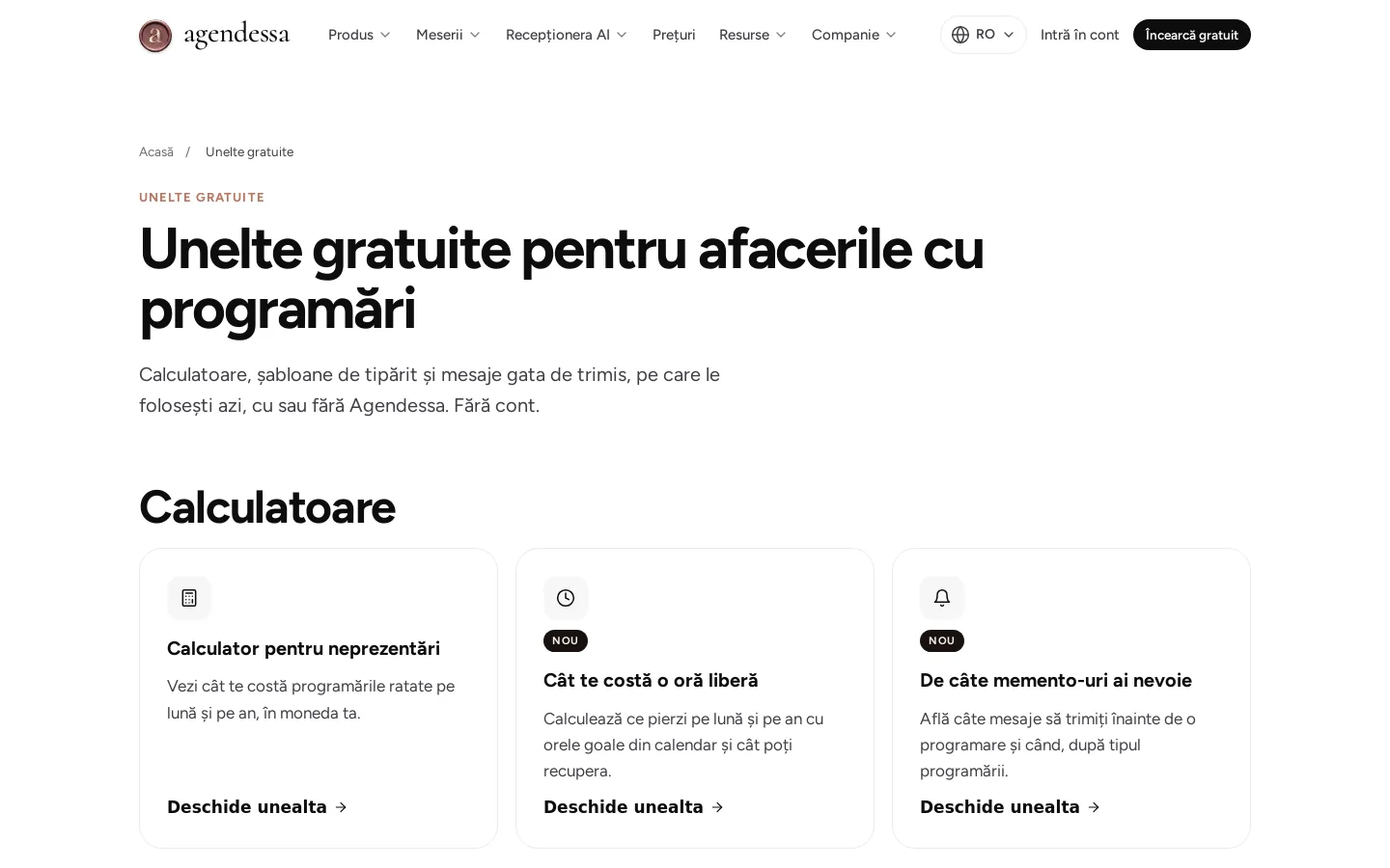 Unelte gratuite: calculatoare și șabloane PDF