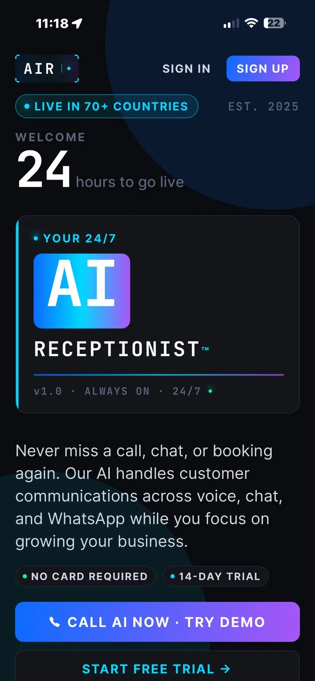 AI Receptionist, pe brandul tău
