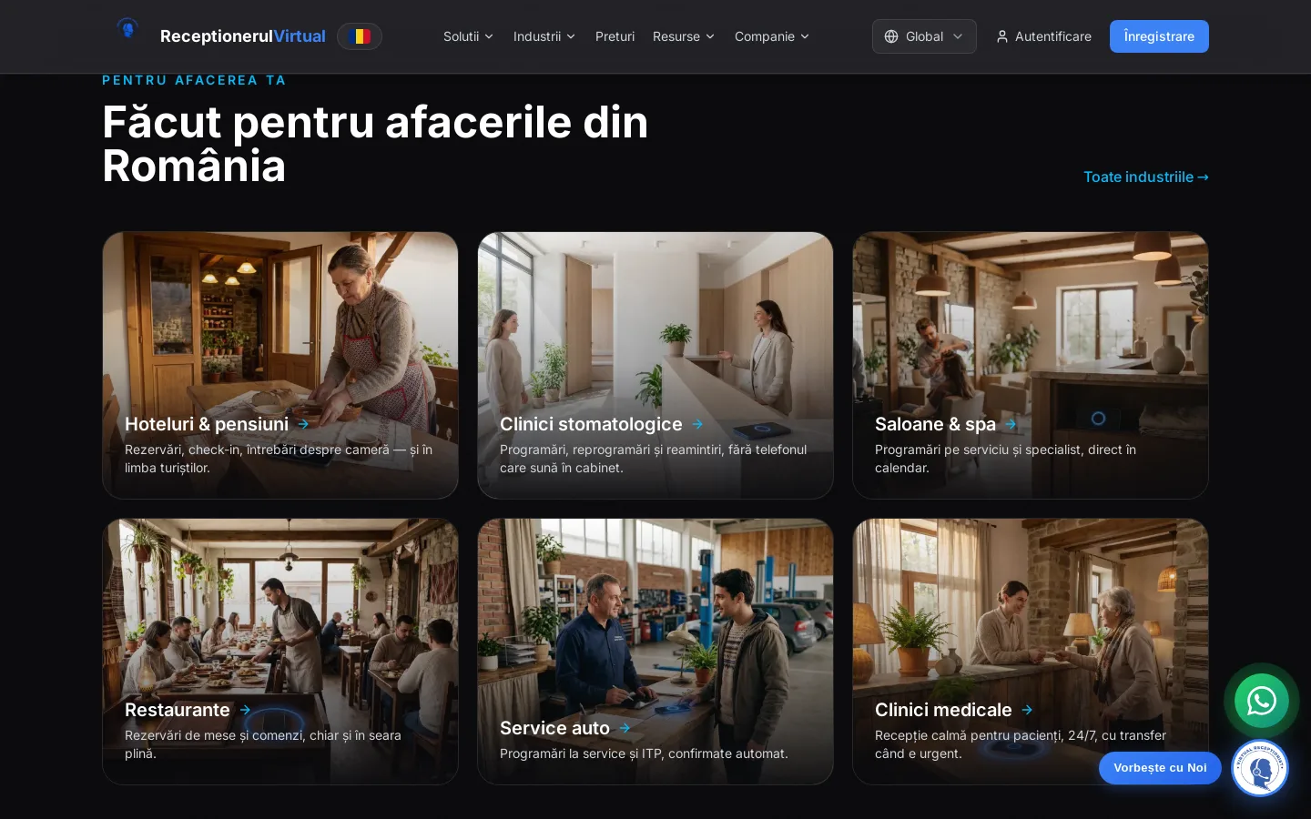 Făcut pentru afacerile din România: hoteluri, clinici, saloane, restaurante, service-uri