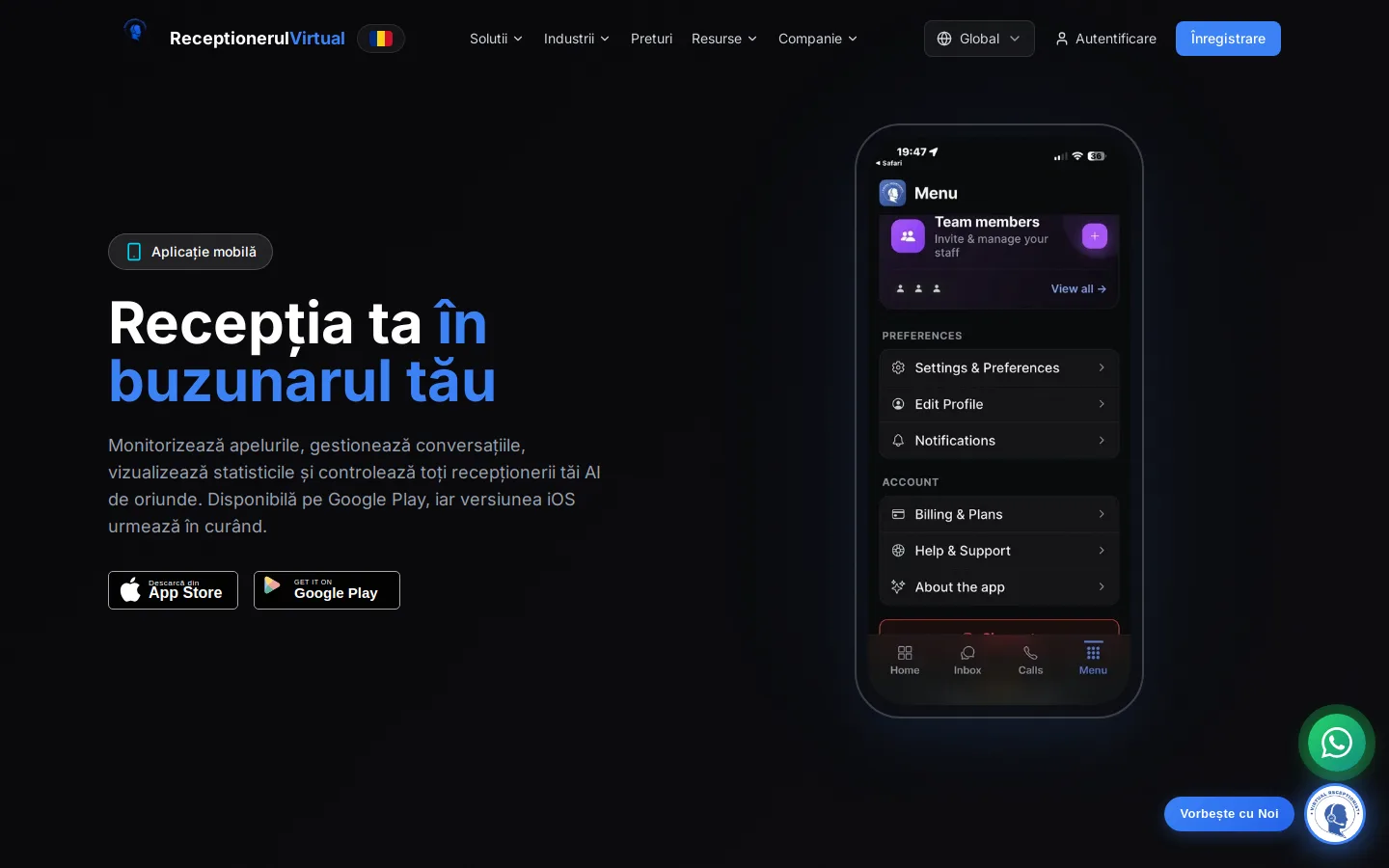 Aplicația mobilă: recepția în buzunar