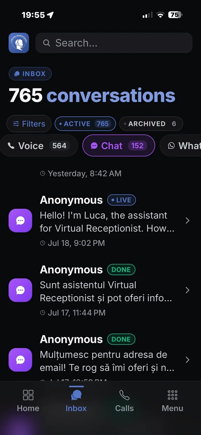 Inbox: conversațiile de pe chat și WhatsApp